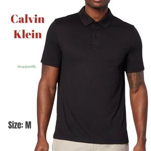 CALVIN KLEIN Black Dress Polo Shirt (M)